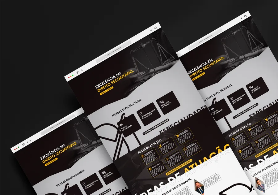 Mockup site institucional para escritório de advocacia — Direito Securitário